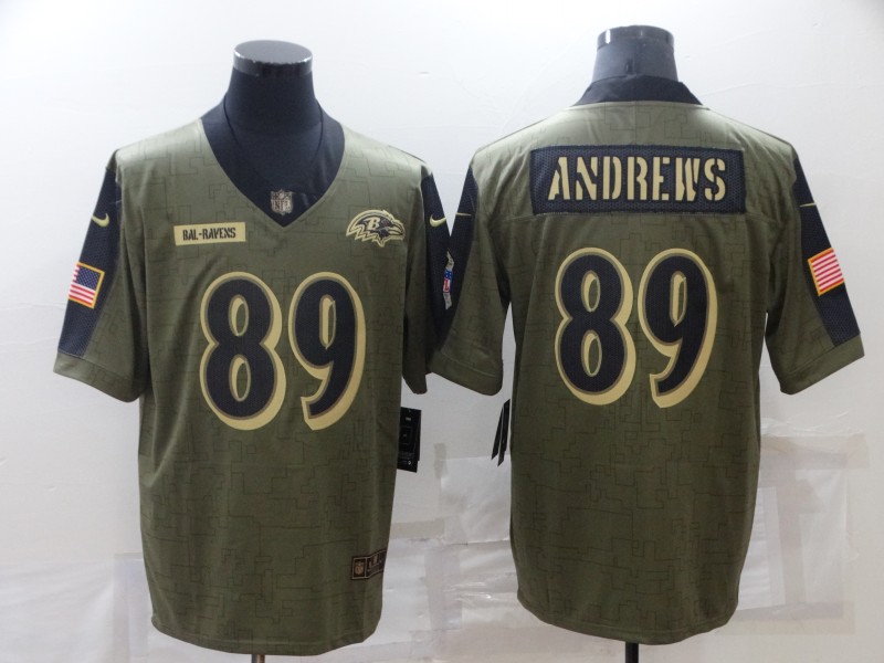 Men Baltimore Ravens #89 Andrews Black Nike Olive Salute To Service Limited NFL jersey->baltimore ravens->NFL Jersey